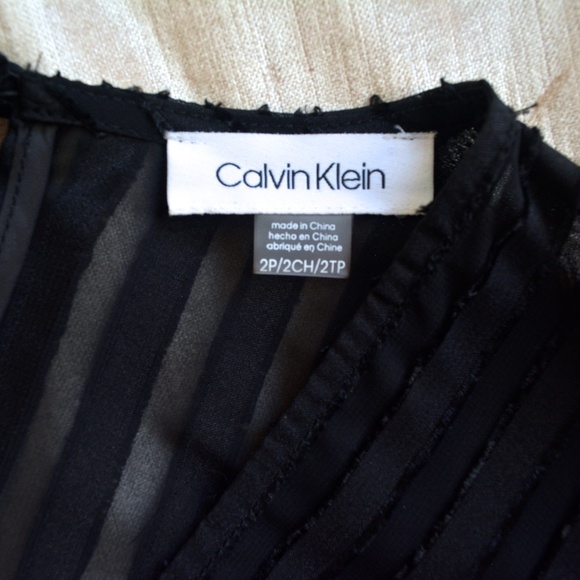 Calvin Klein Dresses Petite Illusionstriped Surplice Dress Nwot Poshmark